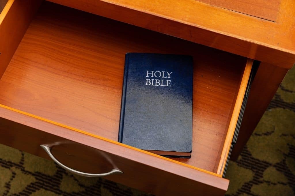 Bible in hotel night stand