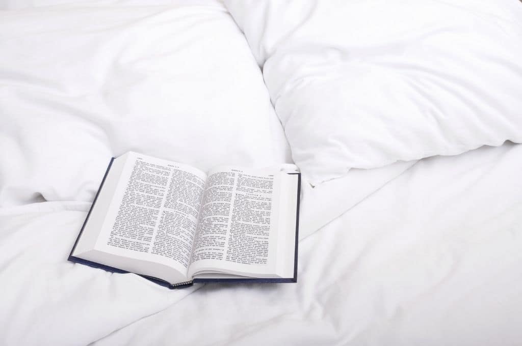 Bible on hotel bed