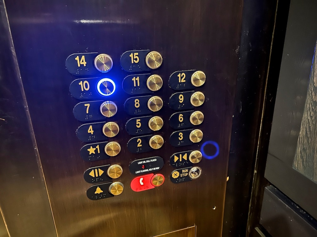 Elevator button is missing the 13th floor