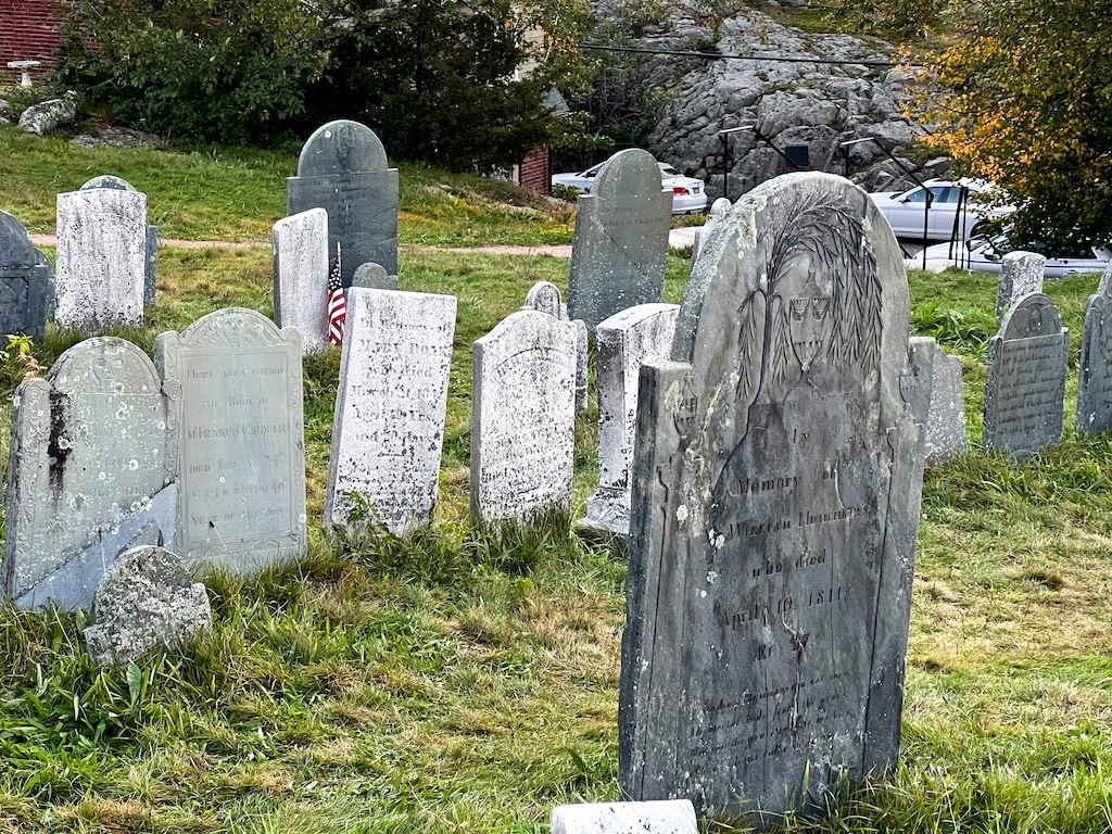 Old Burial Hill Cemetery in Hocus Pocus movie Marblehead MA.