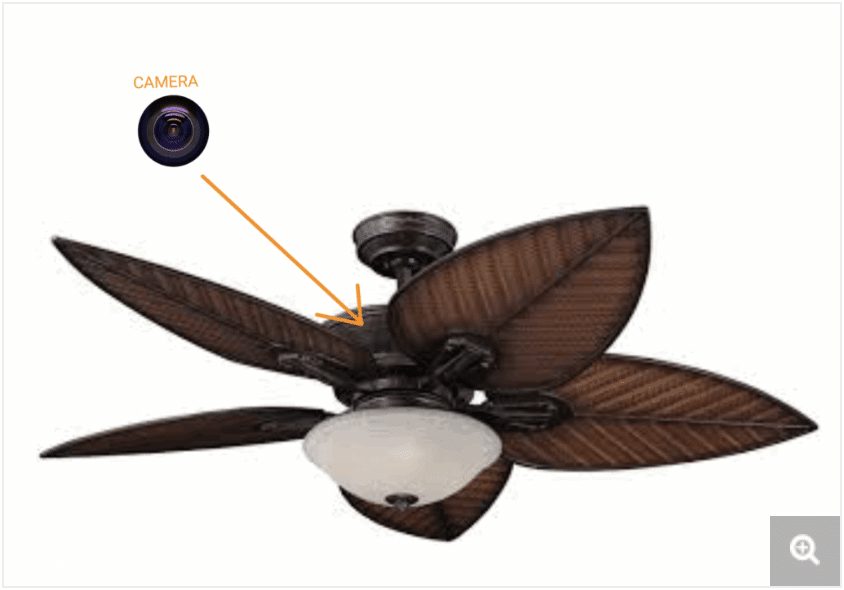 Hidden camera in ceiling fan