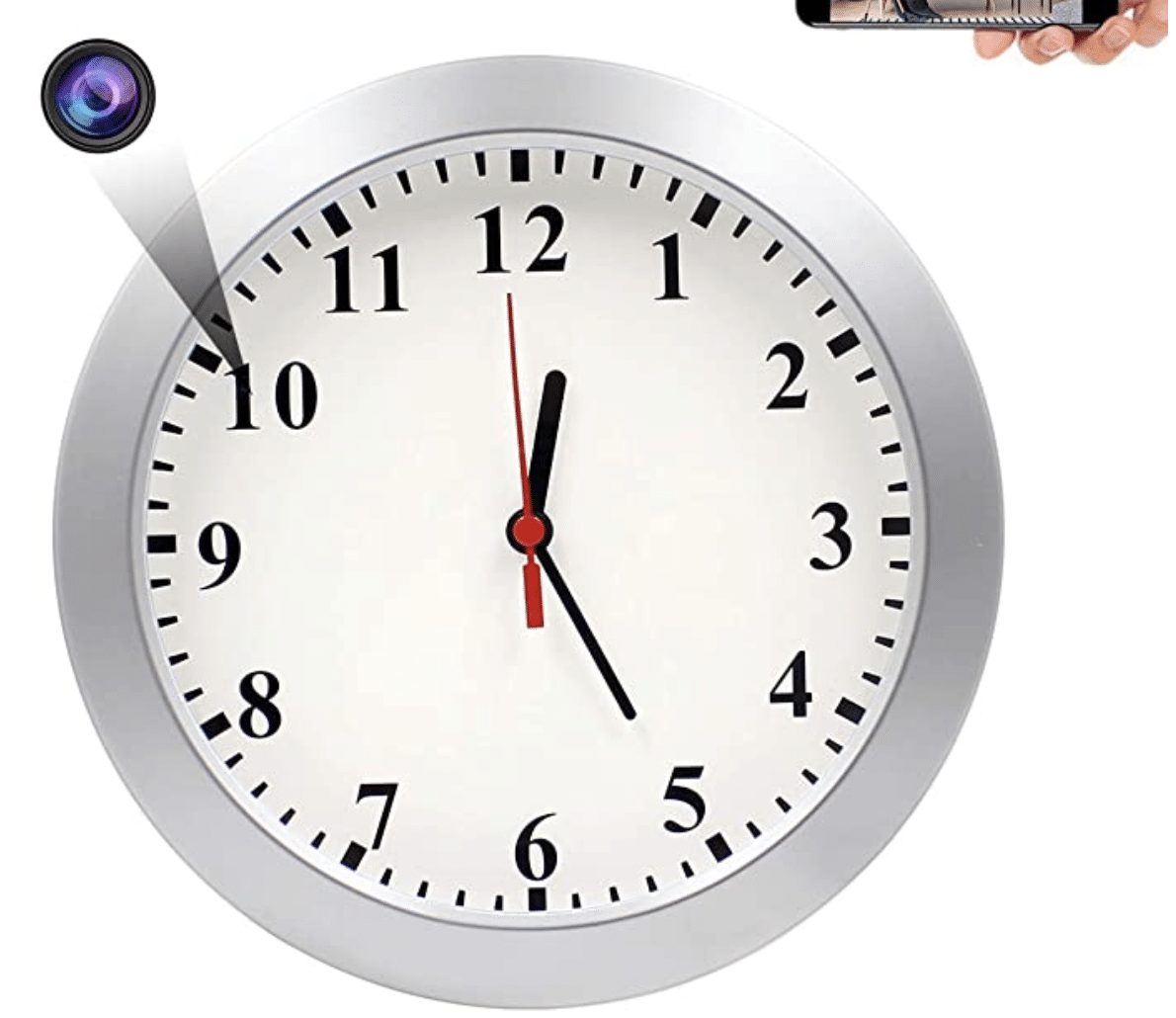Hidden camera in clock