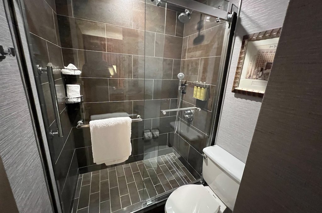 Accessible hotel bathroom