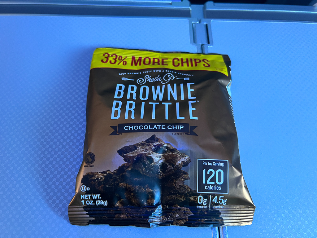 American Airlines A321 First Class Hawaii snack