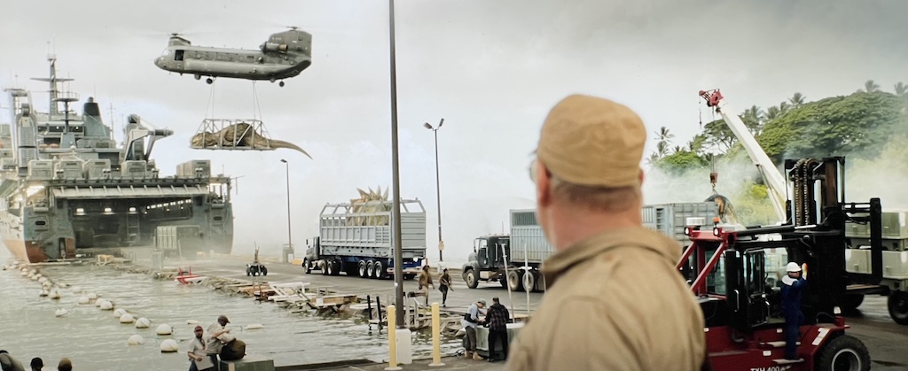 He’eia Kea Harbor, loading dinosaurs Jurassic World: Fallen Kingdom movie scene.