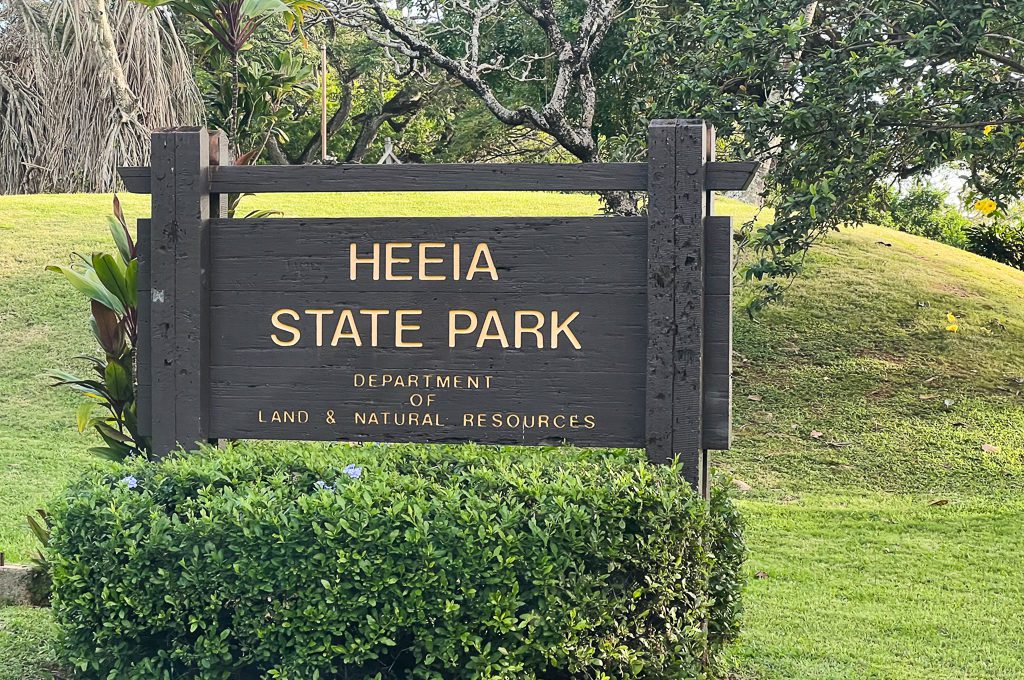 Heeia State Park sign
