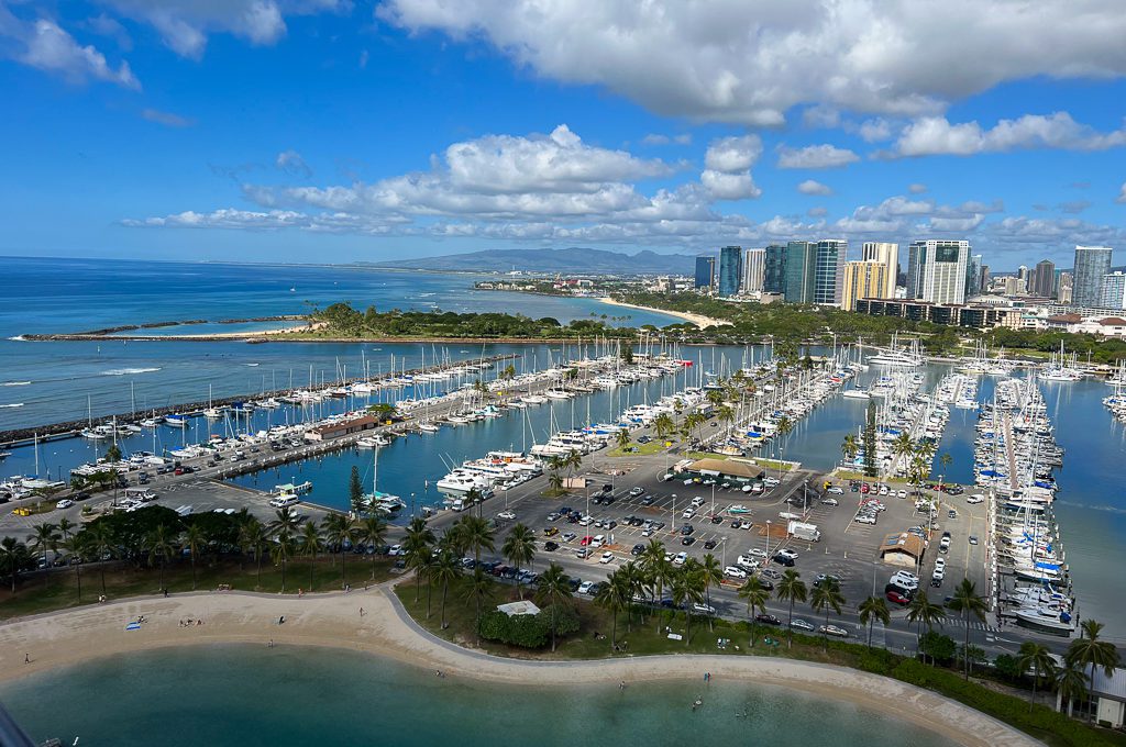 Hilton Hawaiian Village Waikiki Beach balcony lagoon marina