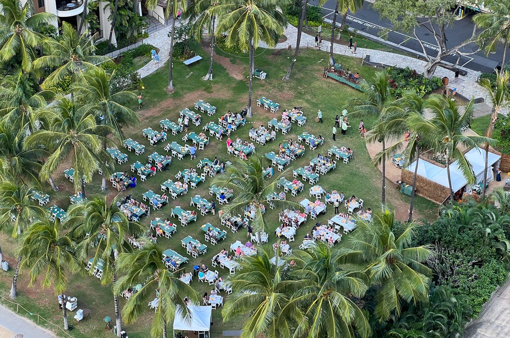 Hilton Hawaiian Village Waikiki Beach balcony luau