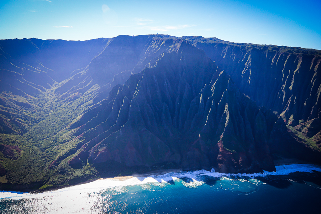 Arial view of Ne Pali Coast.