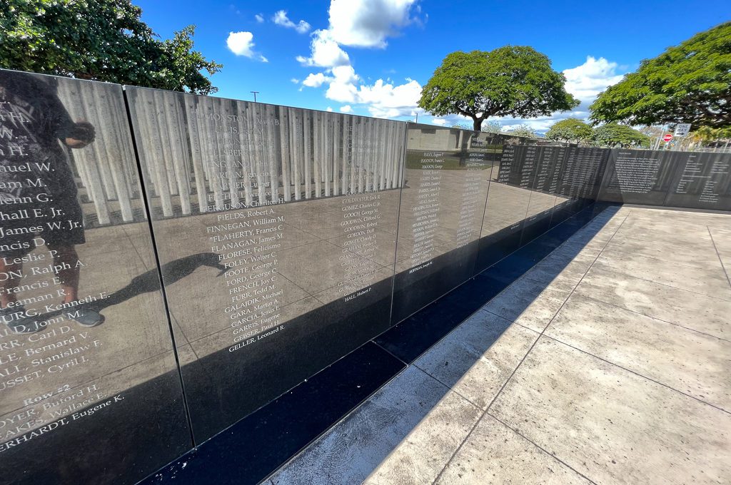 USS Oklahoma Memorial wall of names