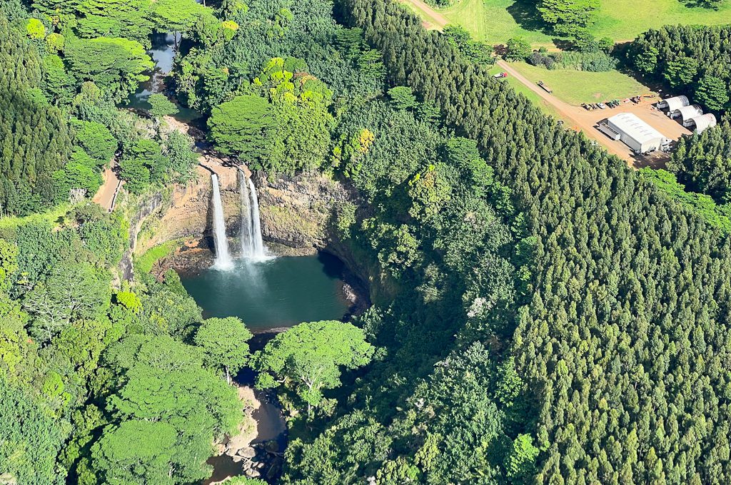 Aerial view of Wailua Falls