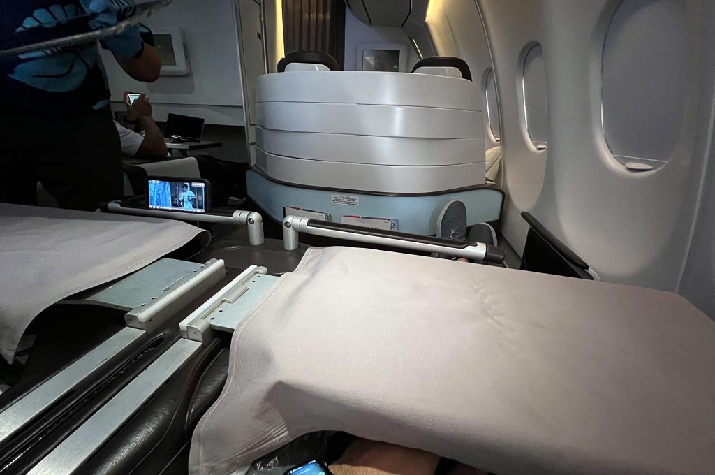 Hawaiian Airlines First Class A330 seat tray table