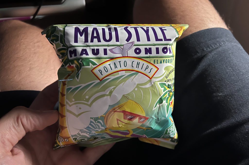 Hawaiian Airlines First Class A330 dining snack