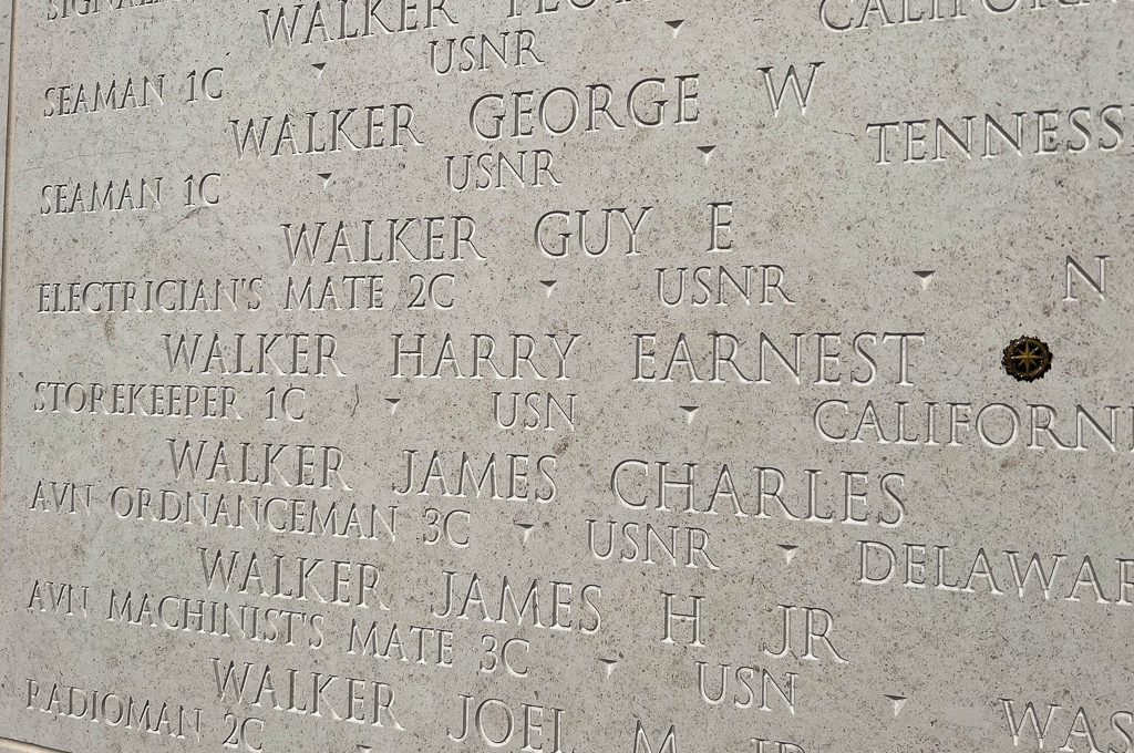Honolulu Memorial missing in action names