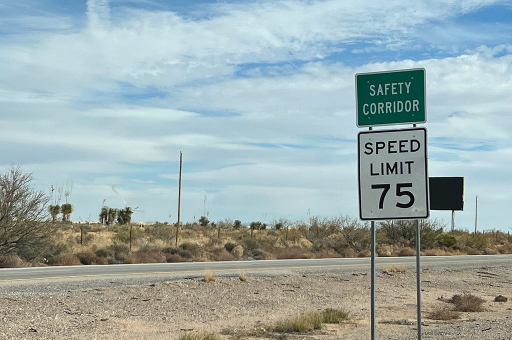 New Mexico Safety Corridor sign