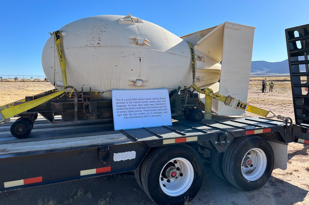 trinity site monument fatman bomb casing