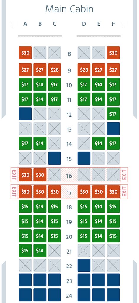 American Airlines seat map