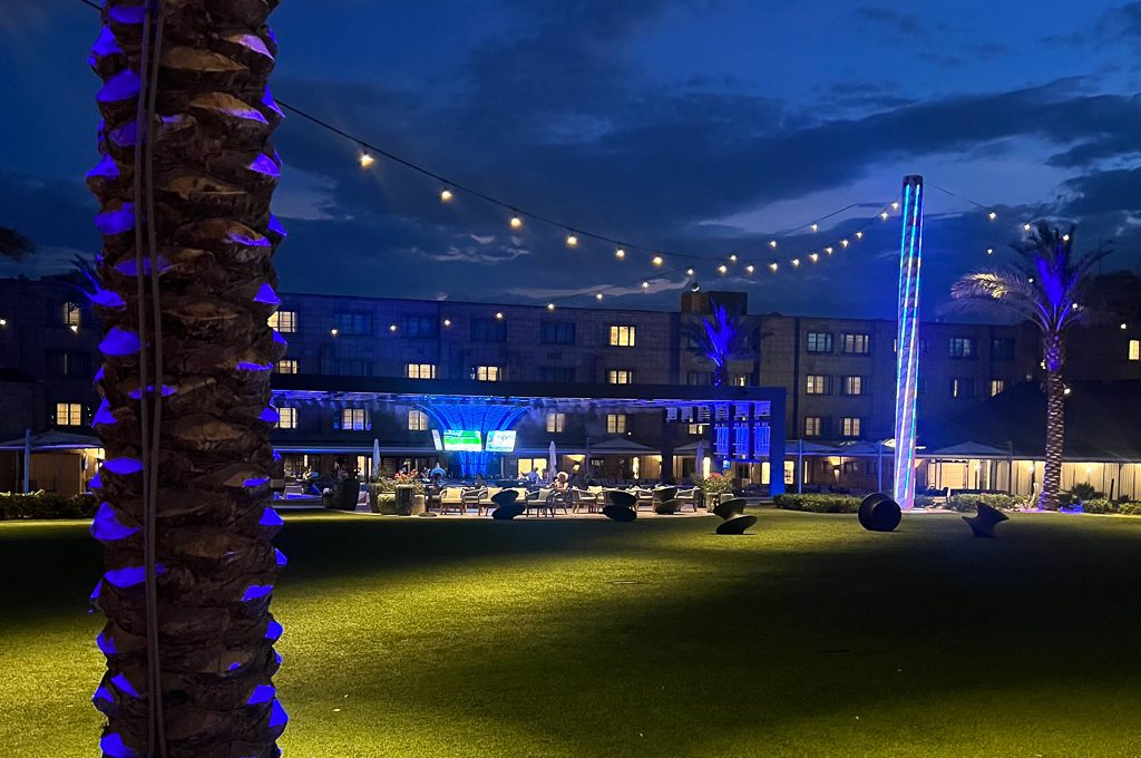 Arizona Biltmore Spire Bar at night.