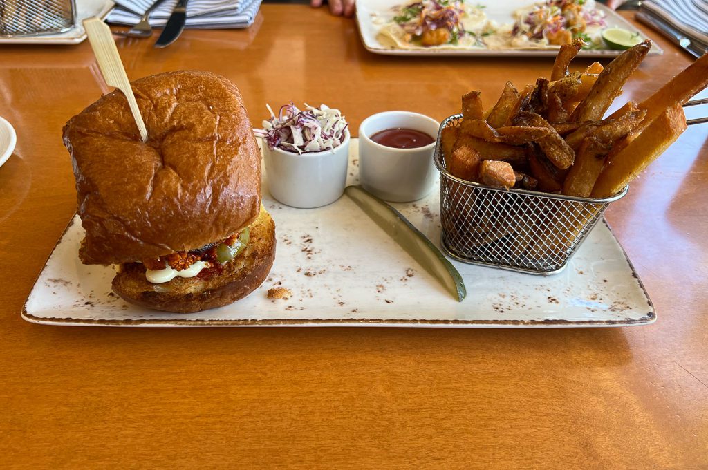 Nashville Style Chicken Sandwich at Arizona Biltmore McArthurs restaurant and bar.