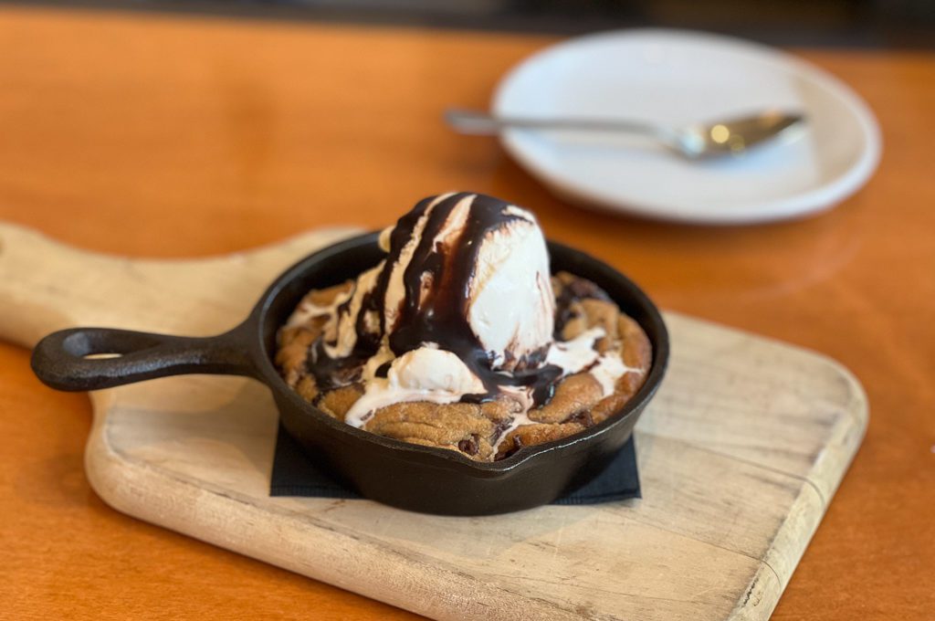 Chocolate Cookie Skillet at Arizona Biltmore McArthurs restaurant and bar.