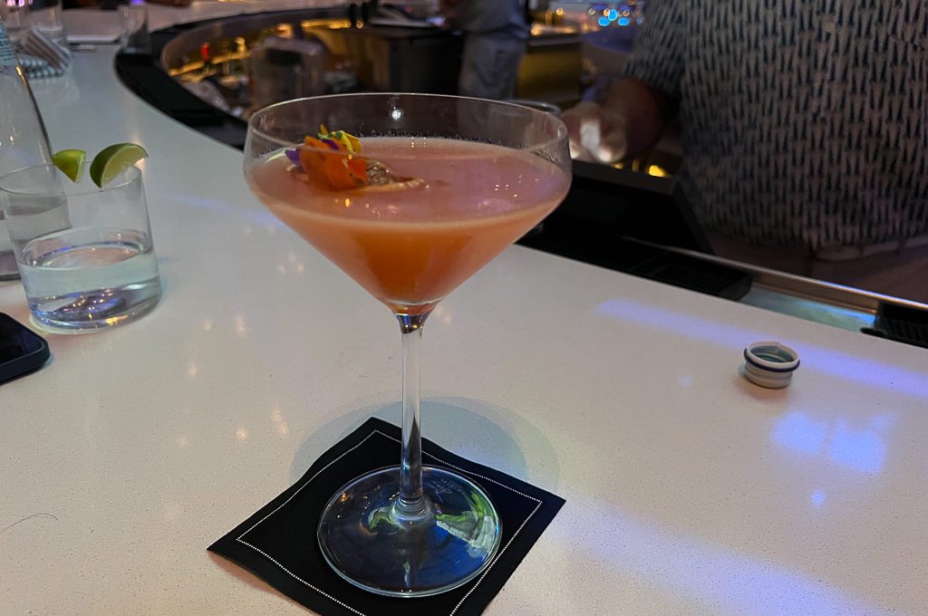 Pink Eldorado drink at Arizona Biltmore Spire Bar.