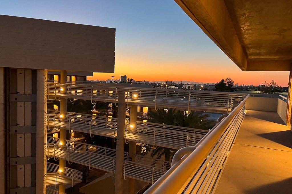 View of the sunset from sixth floor