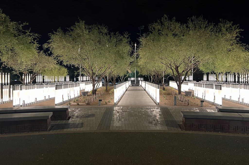 USS Arizona Memorial Gardens night