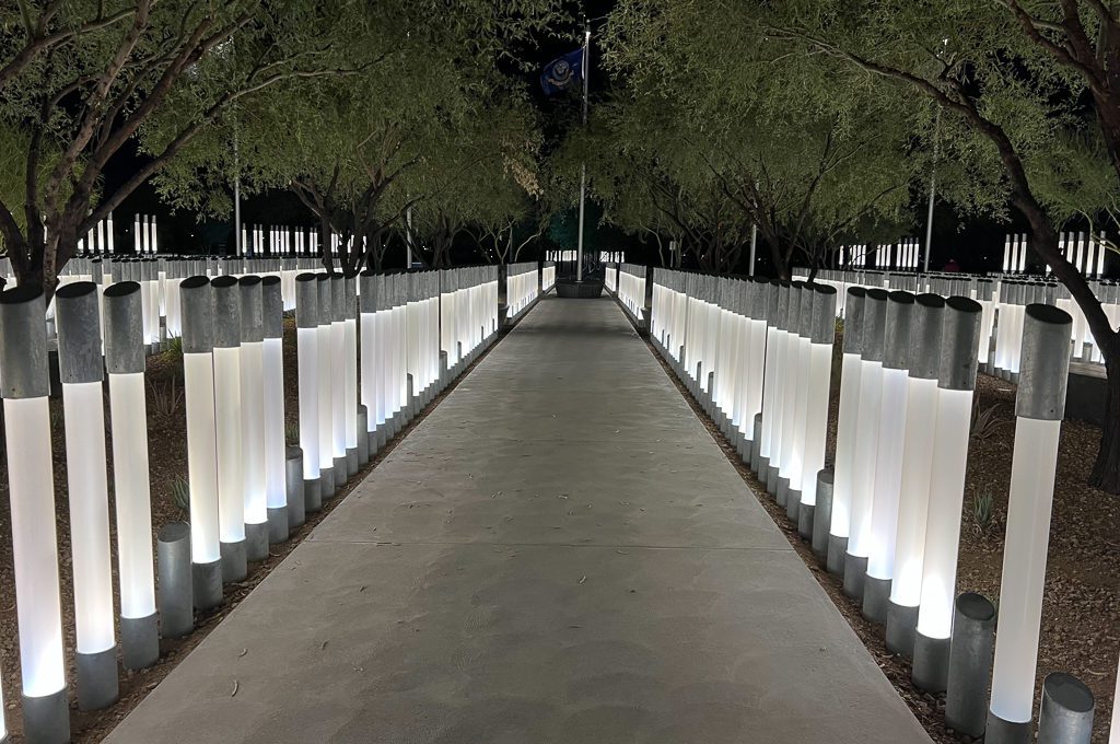 USS Arizona Memorial Gardens lights