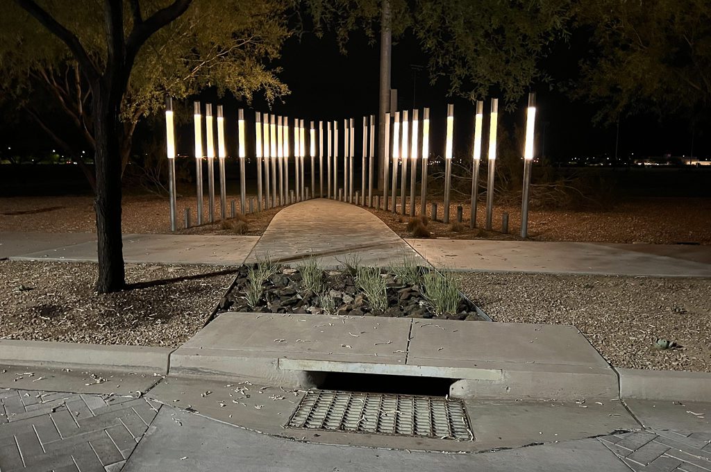 USS Arizona Memorial Gardens lights