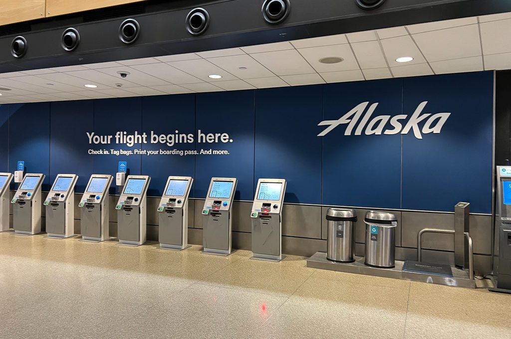 Alaska baggage kiosks