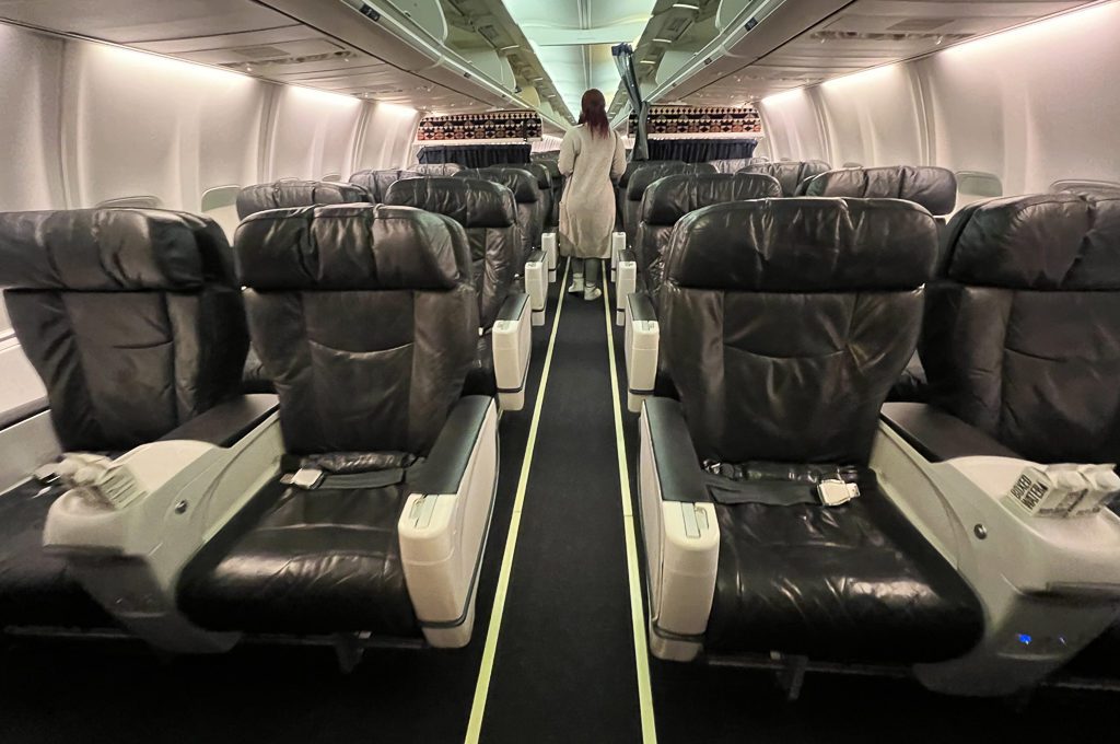 Alaska Airlines first class cabin