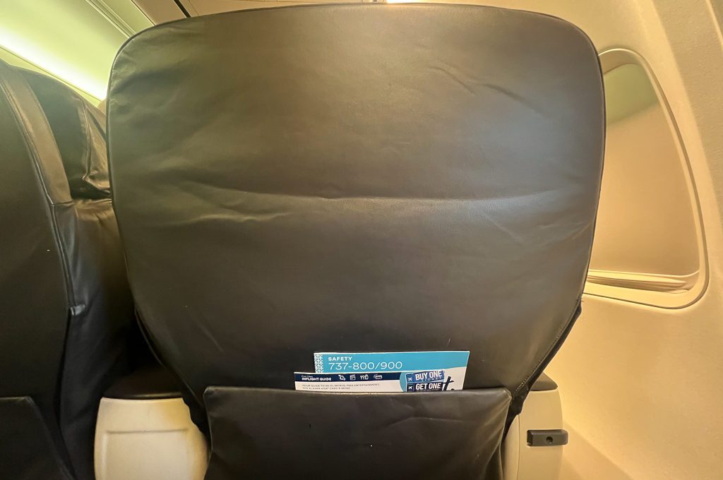 Alaska airlines first class 737-900 MAX seat