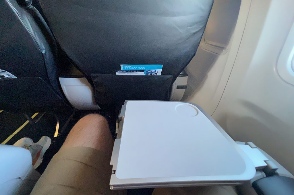 Alaska airlines first class tray table