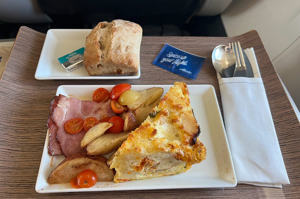 Alaska Airlines first class meal