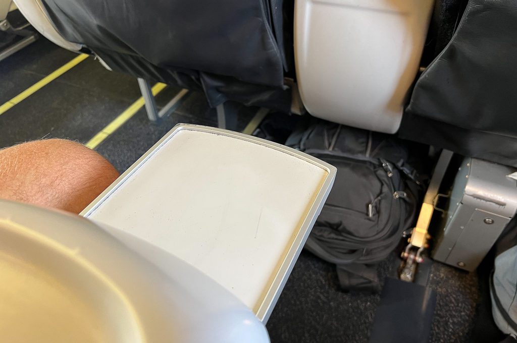 Alaska Airlines first class tray