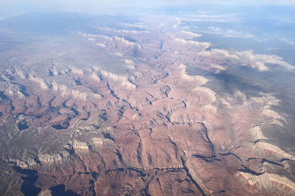 View of Grand Canyon from plane