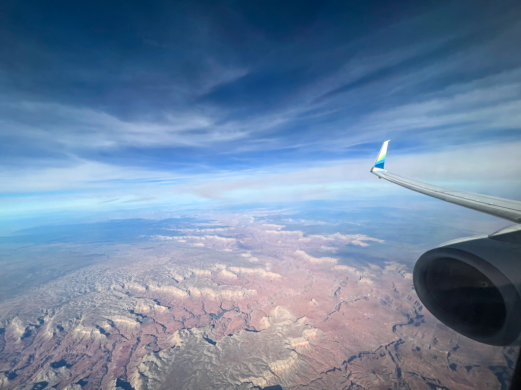 View of Grand Canyon from plane