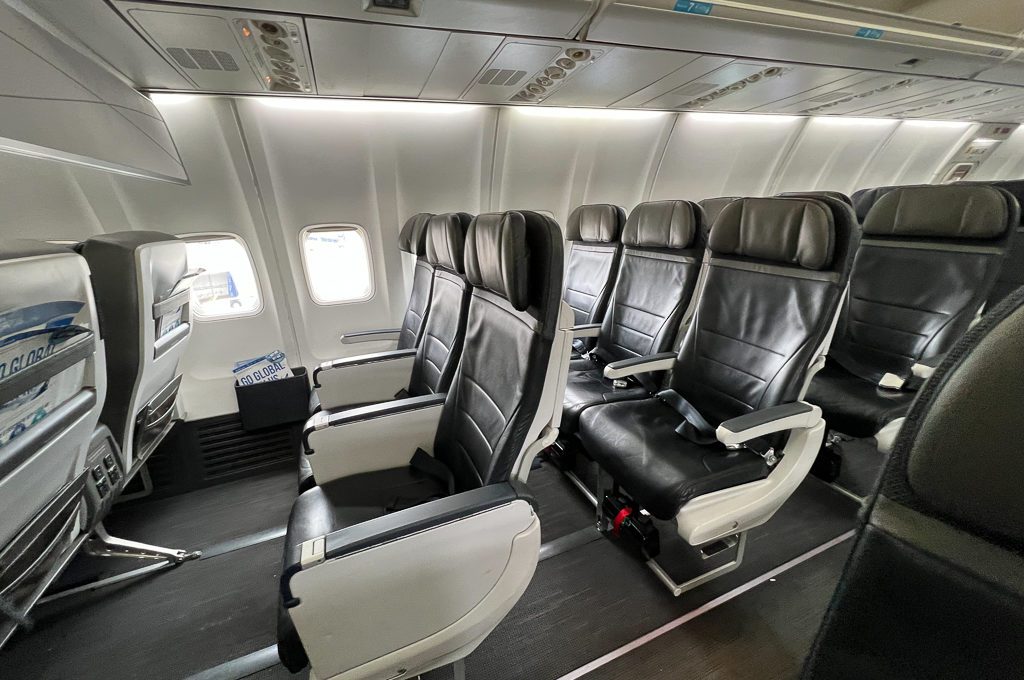 Alaska Airlines Premium Class legroom