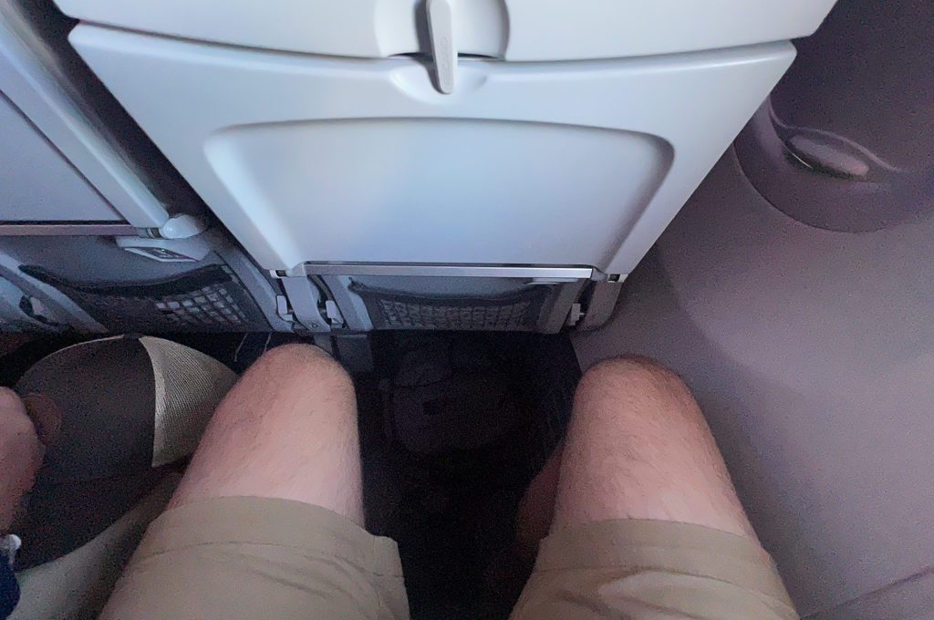 Alaska Airlines  Premium Class legroom on a 737-900.