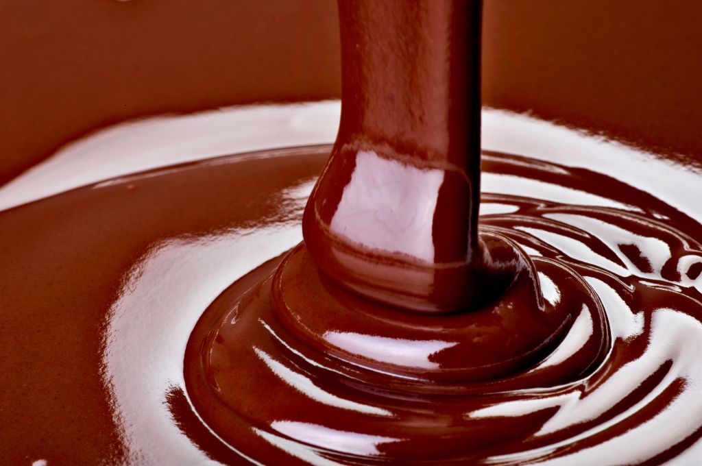 Liquid chocolate pouring