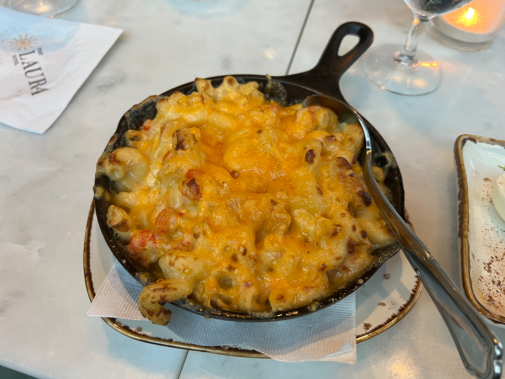 Crawfish Macaroni and cheese at Hull and Oak in The Laura Hotel.