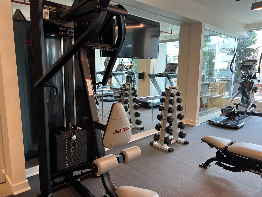 Gym at The Laura Hotel.