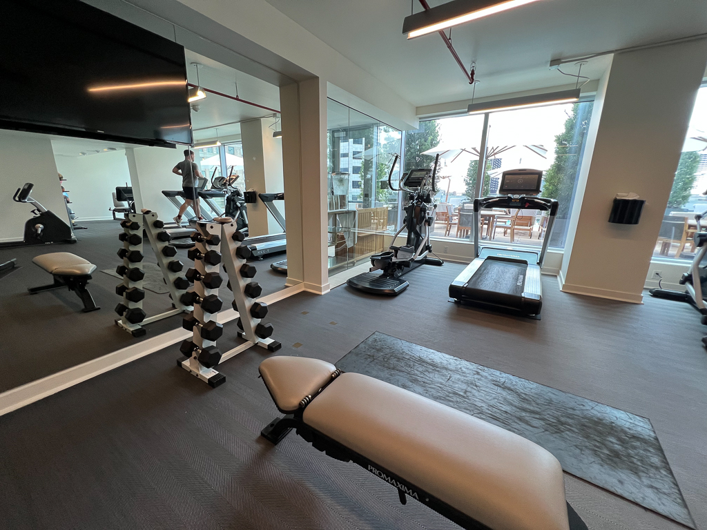 Gym at The Laura Hotel.