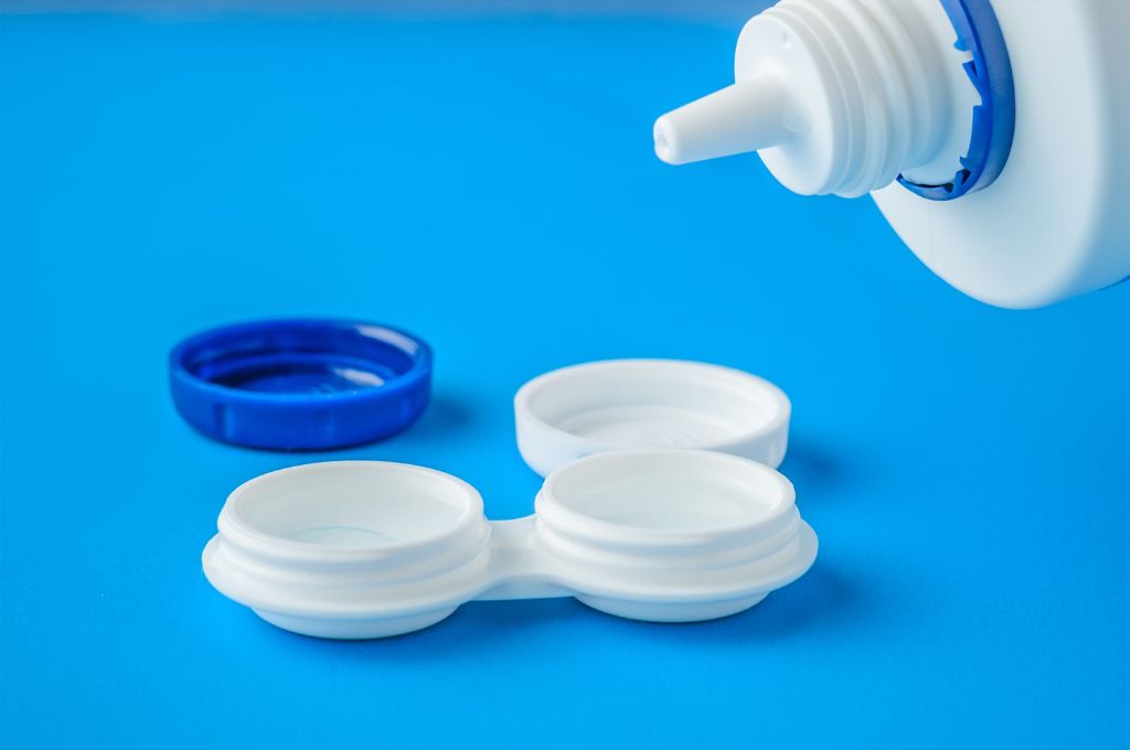Contact solution bottle contact case