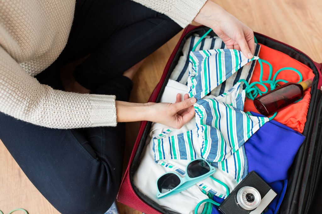 Luggage with bottle inside