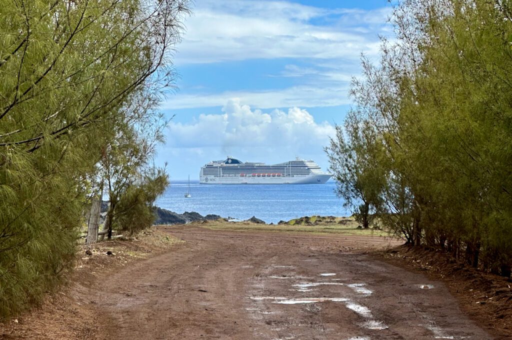 Easter Island is by cruise ship