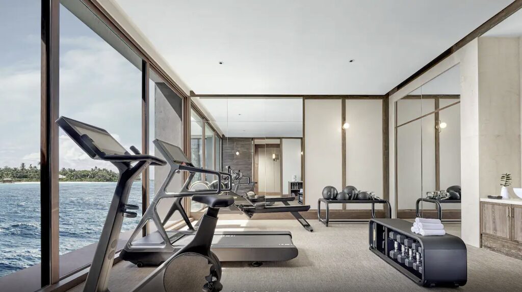 Park Hyatt Maldives Hadahaa Overwater Reef Residence private gym