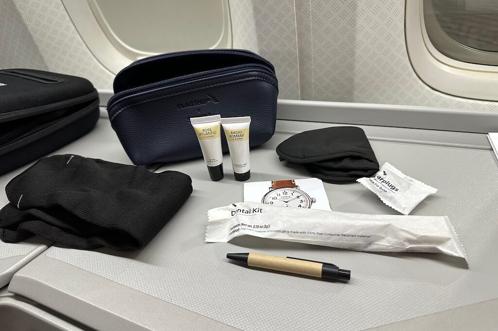 AA business class Shinola Detroit amenity kit.