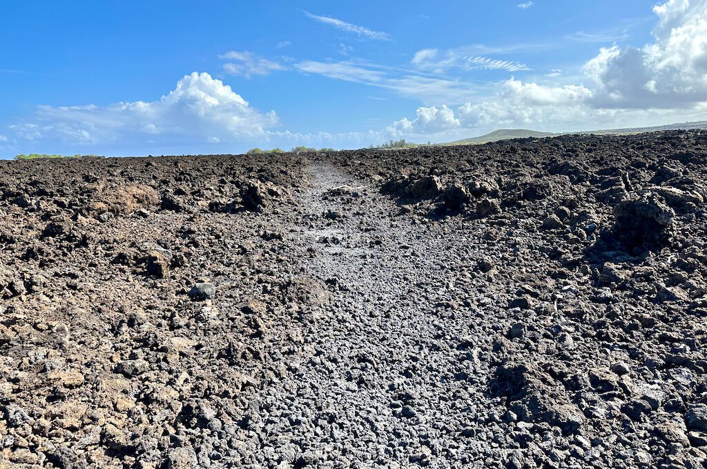 Makalawena Beach trail lava field