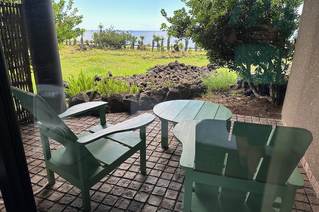 Hangaroa Eco Village & Spa twin bed ocean view patio
